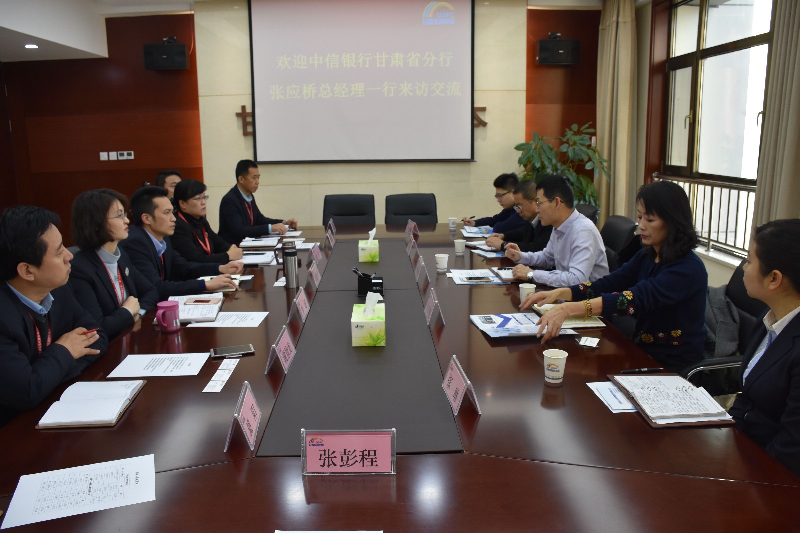 集团公司外部董事中信银行甘肃省分行银行部总经理张应桥一行到公司